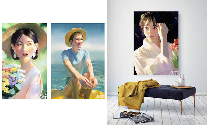 paint professional realistic portrait for you