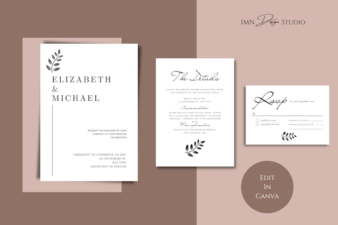 design wedding invitation template set