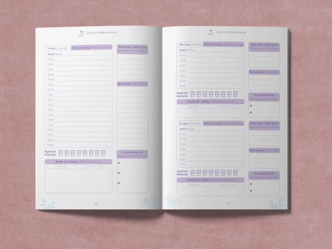 design a planner, journal, and activity book for digital and print version