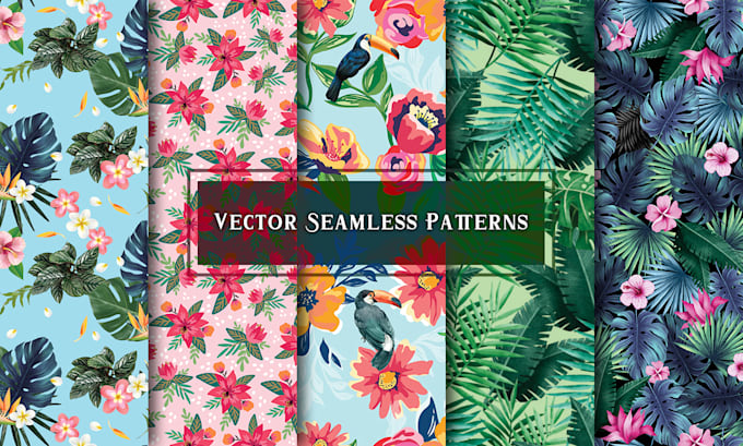 make vector floral, tropical seamless patterns for textile print