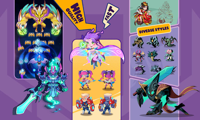 create unique and detailed character designs for rpg or strategy games
