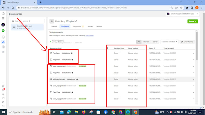 setup facebook pixel conversion API with GTM server side tracking ga4 event