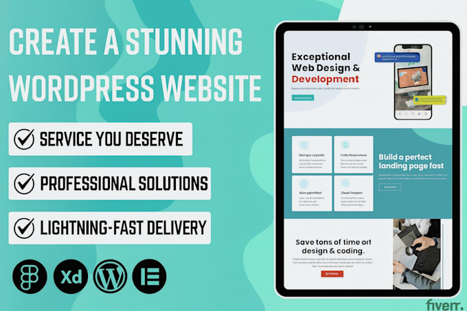 design a wordpress website and a landing page with elementor
