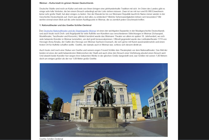 write blog posts about traveling in german