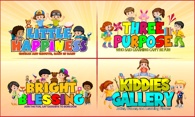 design baby shop, child care, day care, school and kids logo