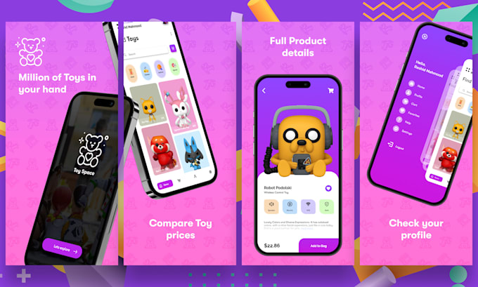 design app screenshots for app store and play store
