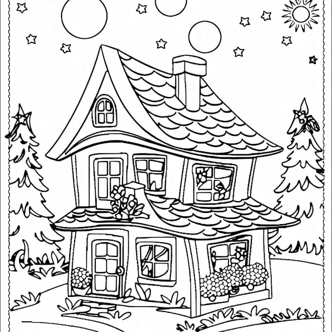 Make realistic coloring book pages for adults using ai by Tairibeiroart