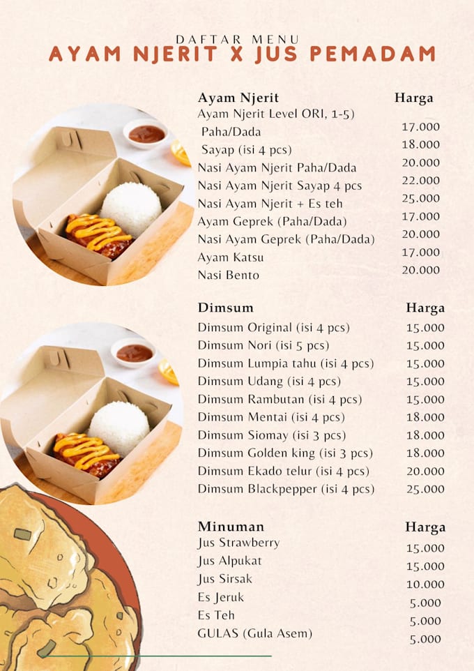 Do menu restaurant design pricelist for your business by Azzahhanifah ...