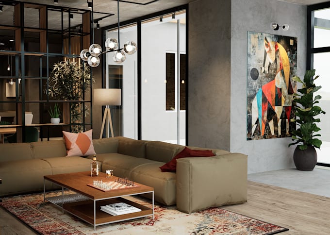 design living room and do 3d realistic renderings for you