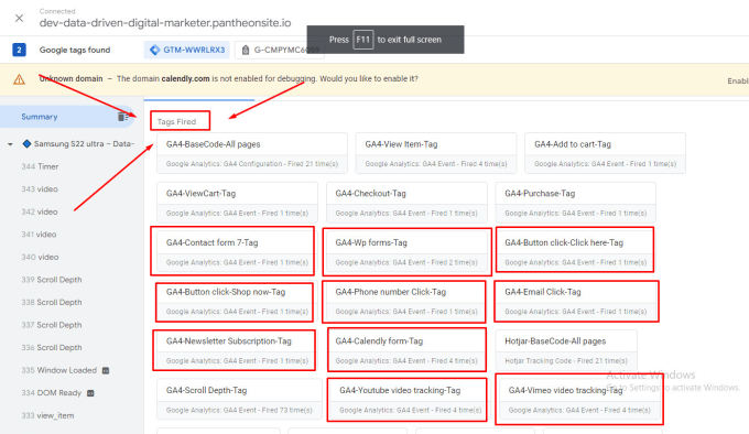 Setup or fix button click form tracking calendly form in ga4 by