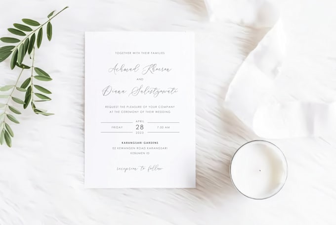 create minimalist wedding invitation design