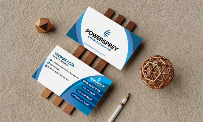 I will design pressure washing power washing cleaning business card