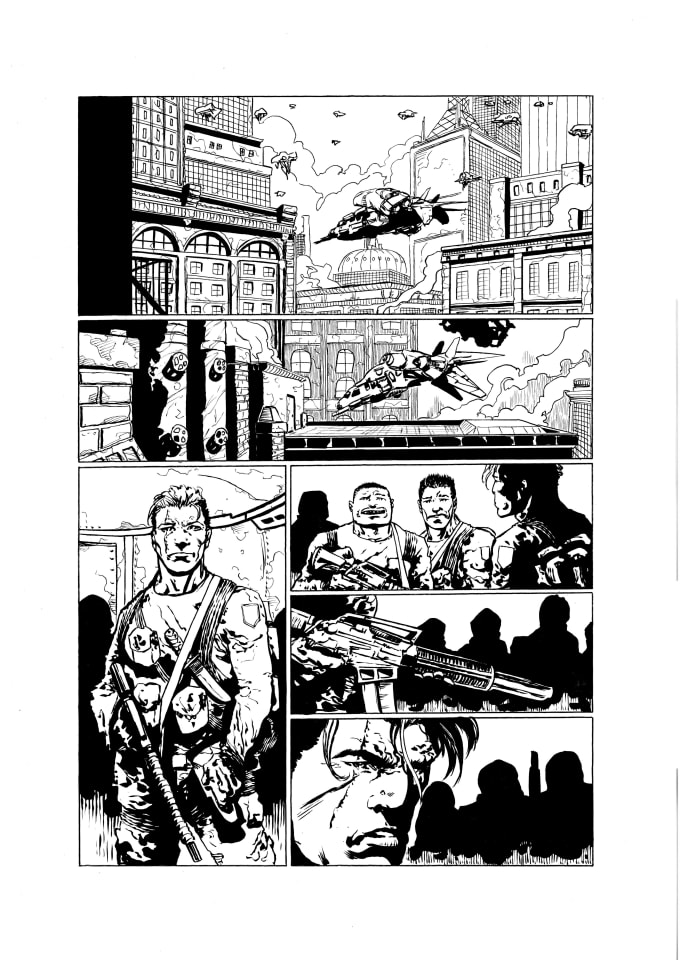 Draw a super detailed black and white comic book page by Mike71994 Fiverr