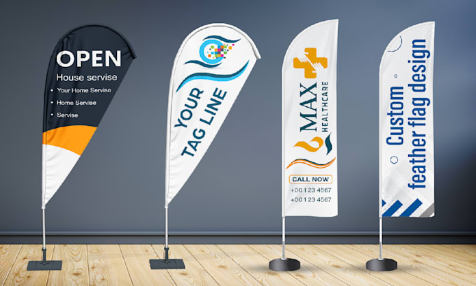 urgent design any type of flag, feather, drop, sail, or winder in 1 hour