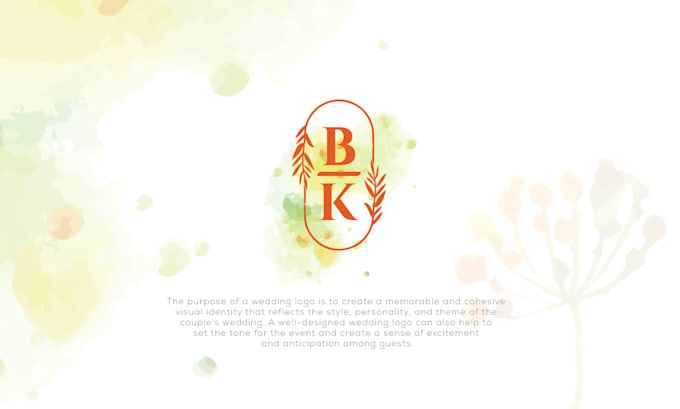 create wedding watercolor and circle type handwriting logo