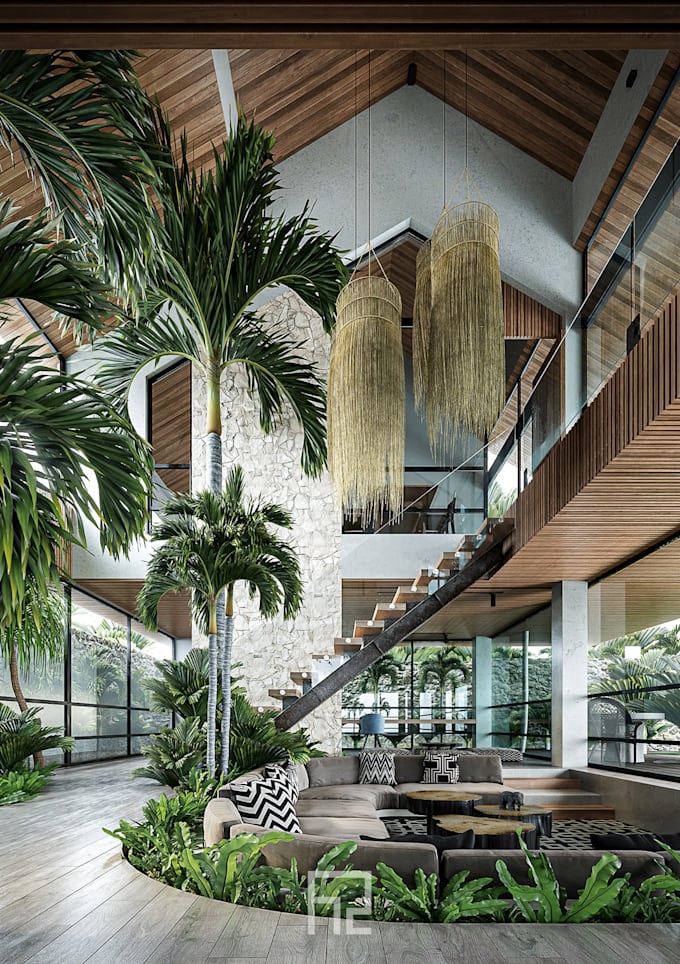 create realistic interior, exterior render