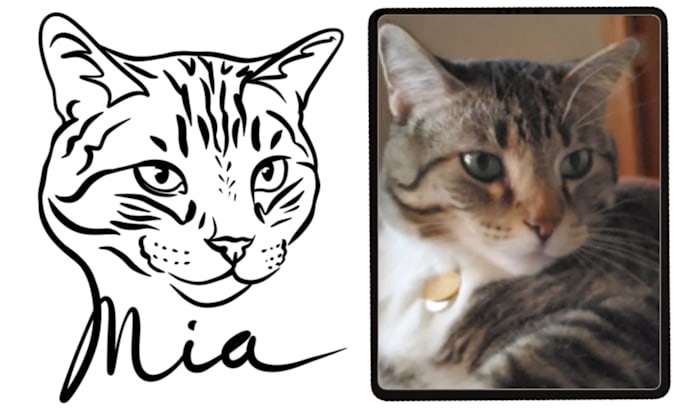 draw custom pet line art portrait for tattoo or print