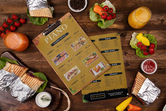 design restaurant food menu