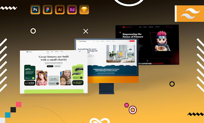 convert figma, PSD to HTML tailwind CSS responsive design