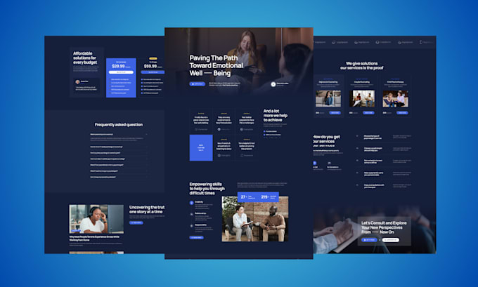 design landing page for ecommerce, real estate, portfolio, or local services