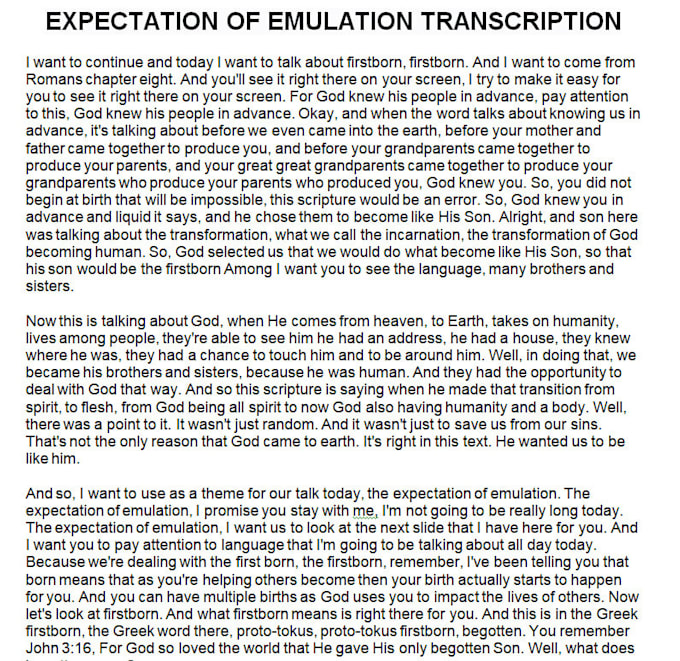 transcribe your audio video sermons