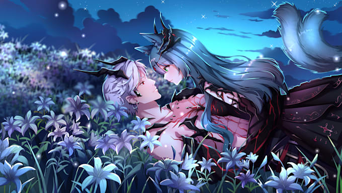 draw an amazing anime art illustration for you