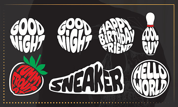 draw bold typography logo design circle style