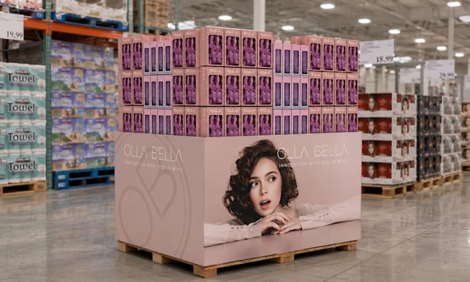 design and render retail pallet displays