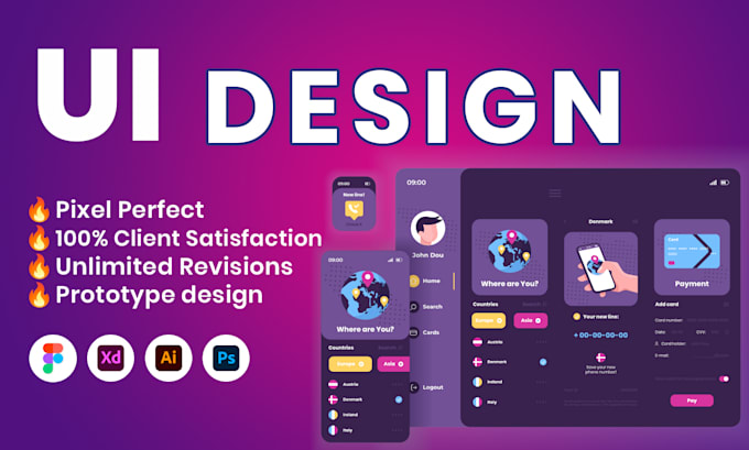 Design attractive website ui, mobile app ui design and dashboard ui ...