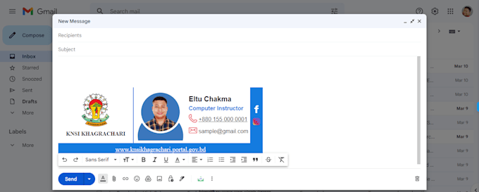 make clickable HTML email signature