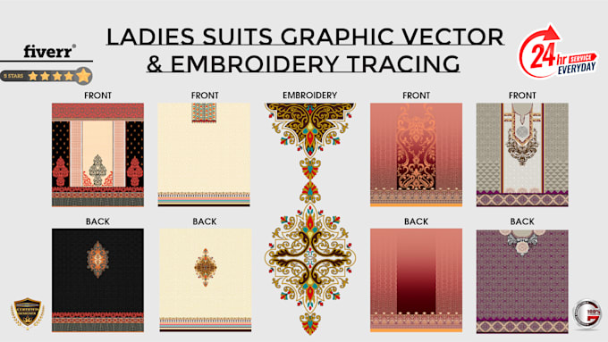 make textile suit seamless pattern design and embroidery