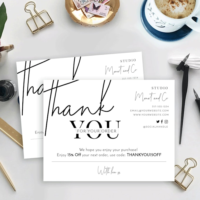 Design a unique and cool thank you card by Muhammad_haniff Fiverr