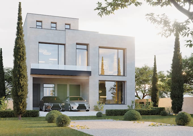 realistic exterior model and render