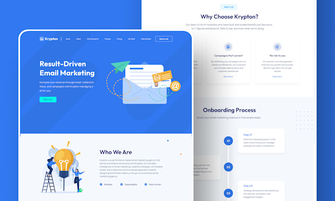 design modern landing page using figma or adobe xd