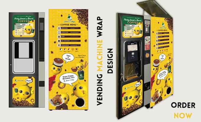 Design a catchy vending machine wrap for you by Meher_artistic | Fiverr