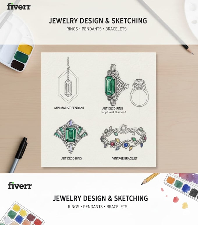 design unique jewelry, rings, pendants and bracelets