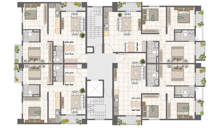 draw color render your 2d floor plan, site and master plan