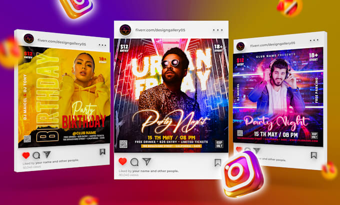 design dj, event, party flyer, instagram flyer or post