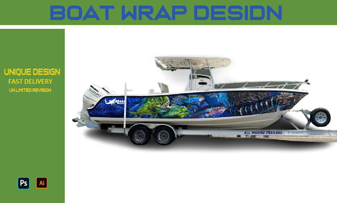 create high level boat wrap design in 24 hours