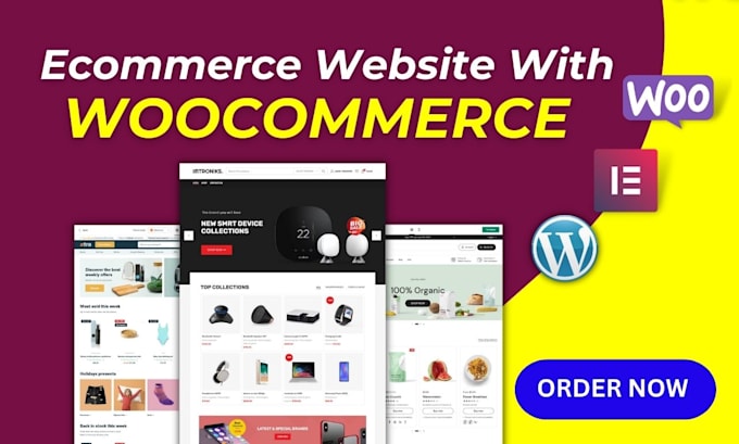 create responsive ecommerce website with woocommerce and elementor in wordpress