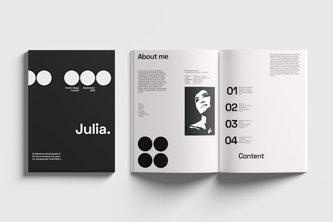 create professional architectural portfolio or presentation