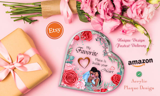 design acrylic plaque, gift card, and message card for shineon