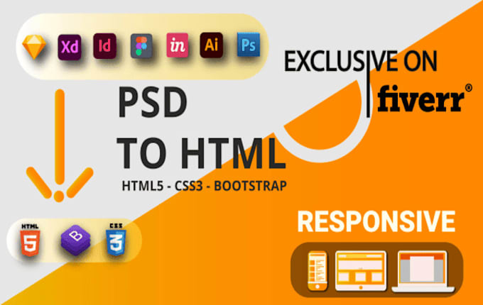 Convert your psd, figma and xd to html responsive bootstrap by ...