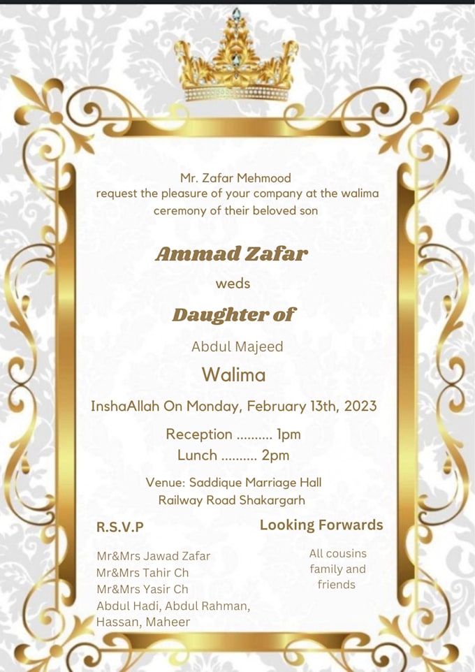 make wedding, birthday, and all types of invitation cards at canva