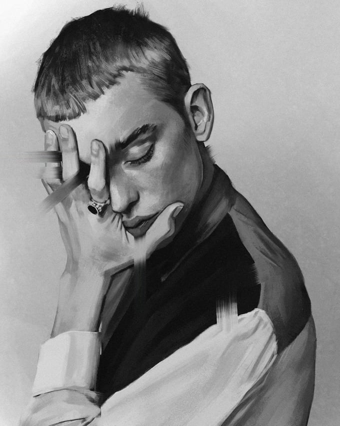paint you a black and white portrait for you