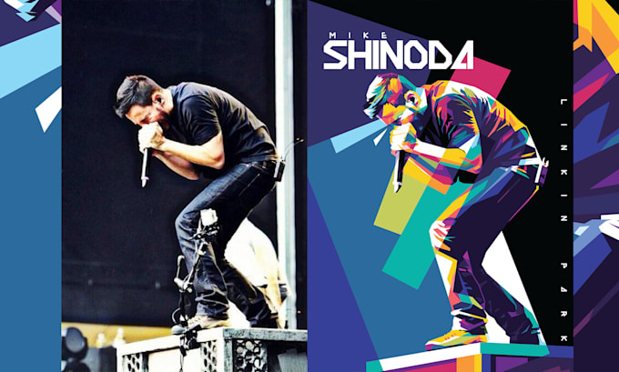 create your face into wpap pop art bold colour style