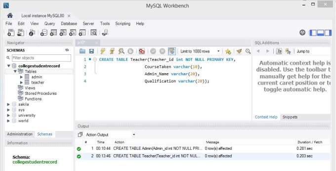 help with database design and management on mysql sql