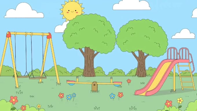 create 2d kids background animation