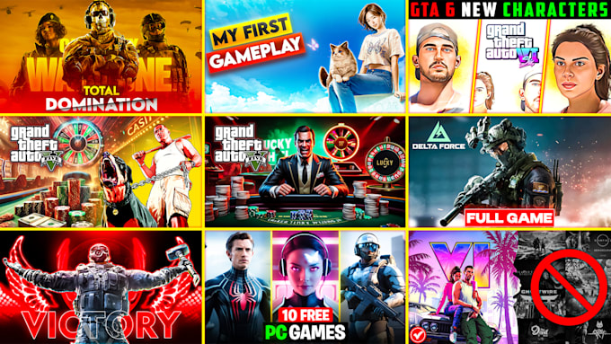 design eye catchy gta 5, valorant, apexlegends, pubg, and warzone thumbnail