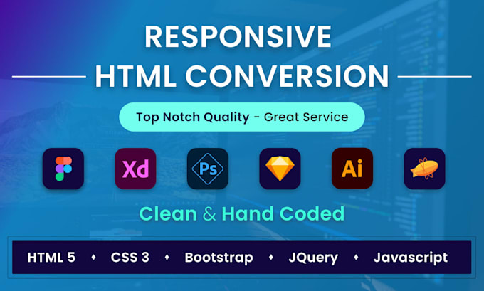 do psd to html, figma to html css bootstrap responsive static website